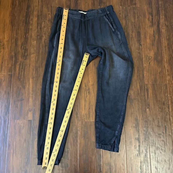 AMO Twist Pull On Ankle Pants Slit in Washed Black USA MADE - Picture 11 of 11